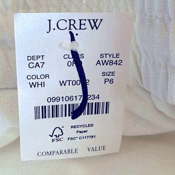 J Crew Factory NWT Petite Linen Cotton Blend Drawstring Pants Size 6P in White - Picture 6 of 6